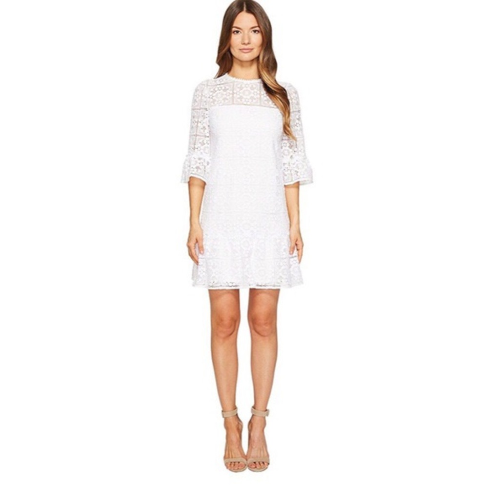 NWT $428 Kate Spade Lace Flounce Shift Dress Sz 4